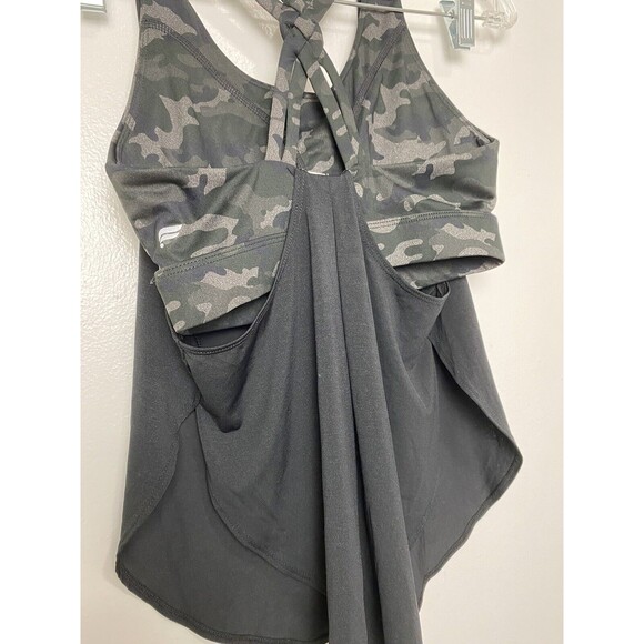 Fabletics Giselle Tank Top Powertouch Swing Black Built-In Camo Bra Size XS - Picture 6 of 12